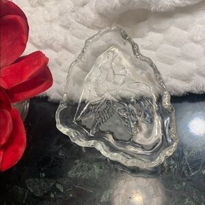 🌹VINTAGE BEAUTIFUL Clear Glass ANGEL Trinket BOWL Dish